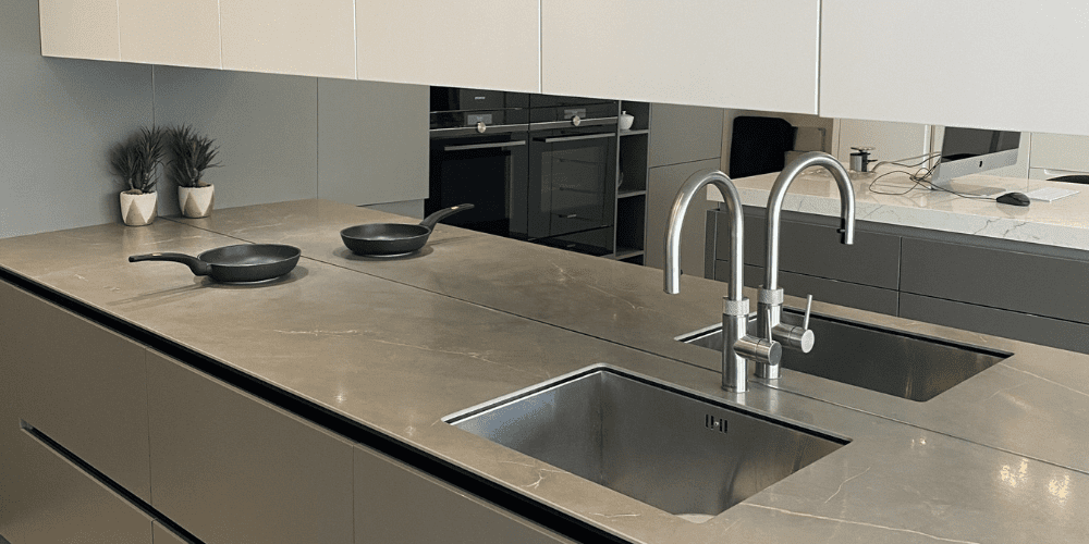 Invisible induction wall run in the kitchen